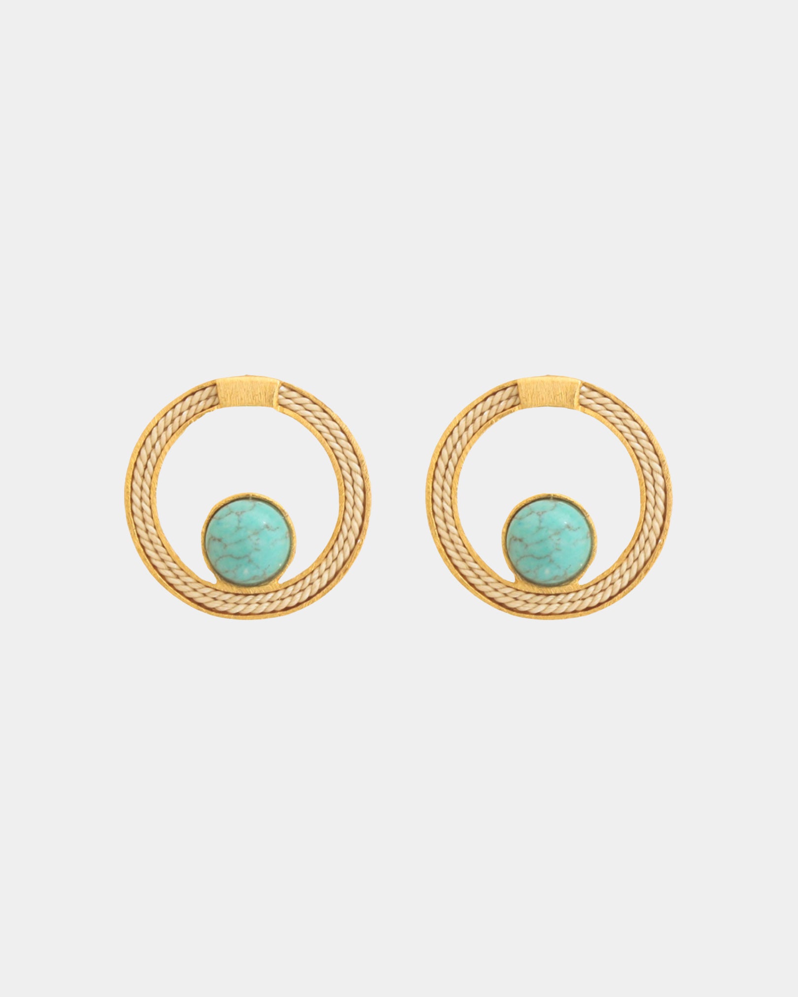 Ethereal Amazonia Natural Gleam Buriti and Green Quartz Stud Earrings