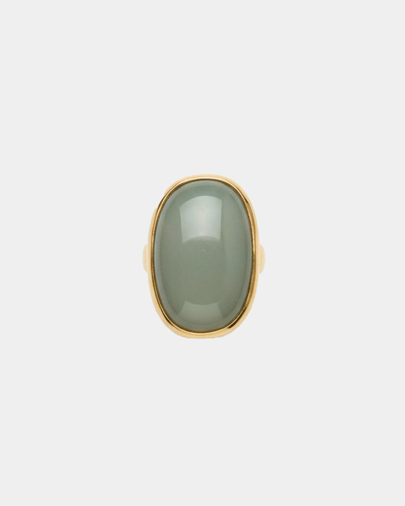 TREASURES OF BRAZIL - Golden Essence Queen's Choice - Large Rounded Rectangle Ring with Strong Gold
