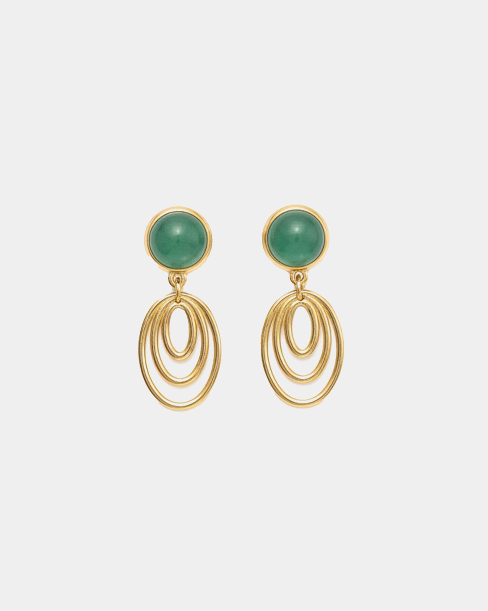  Handcrafted 18k Gold Plated with natural Green Quartz Stone