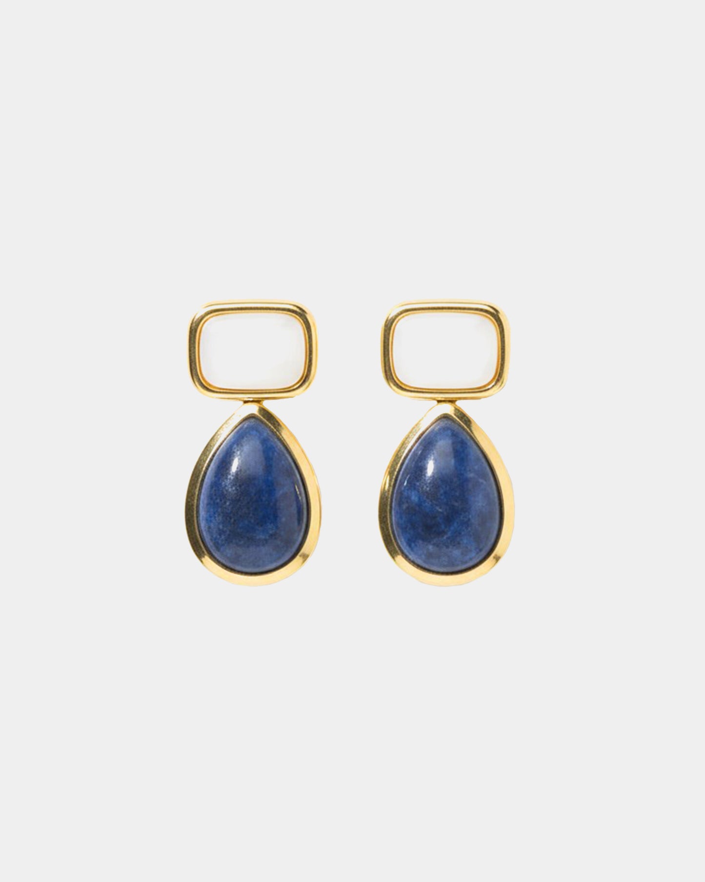 Handcrafted 18k Gold Plated with natural Mother of Pearl & Sodalite Stone