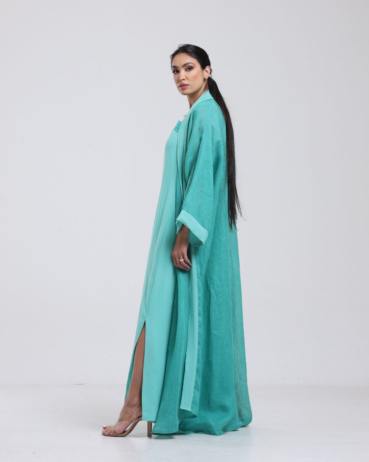 DALSH DESIGNS - Turquoise Abaya-Dress Ensemble