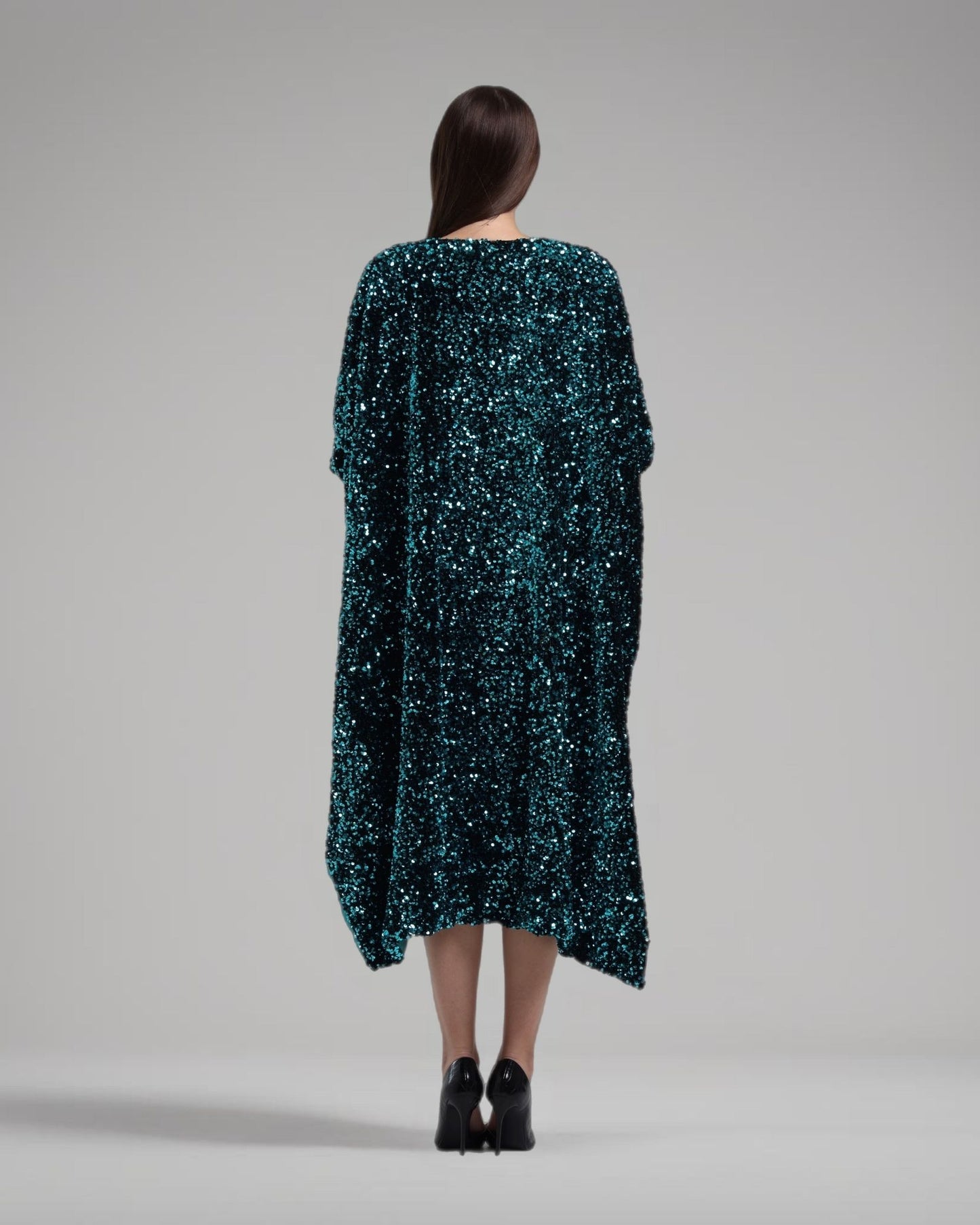 LA REINE - Sequinned Velvet Batwing Kaftan