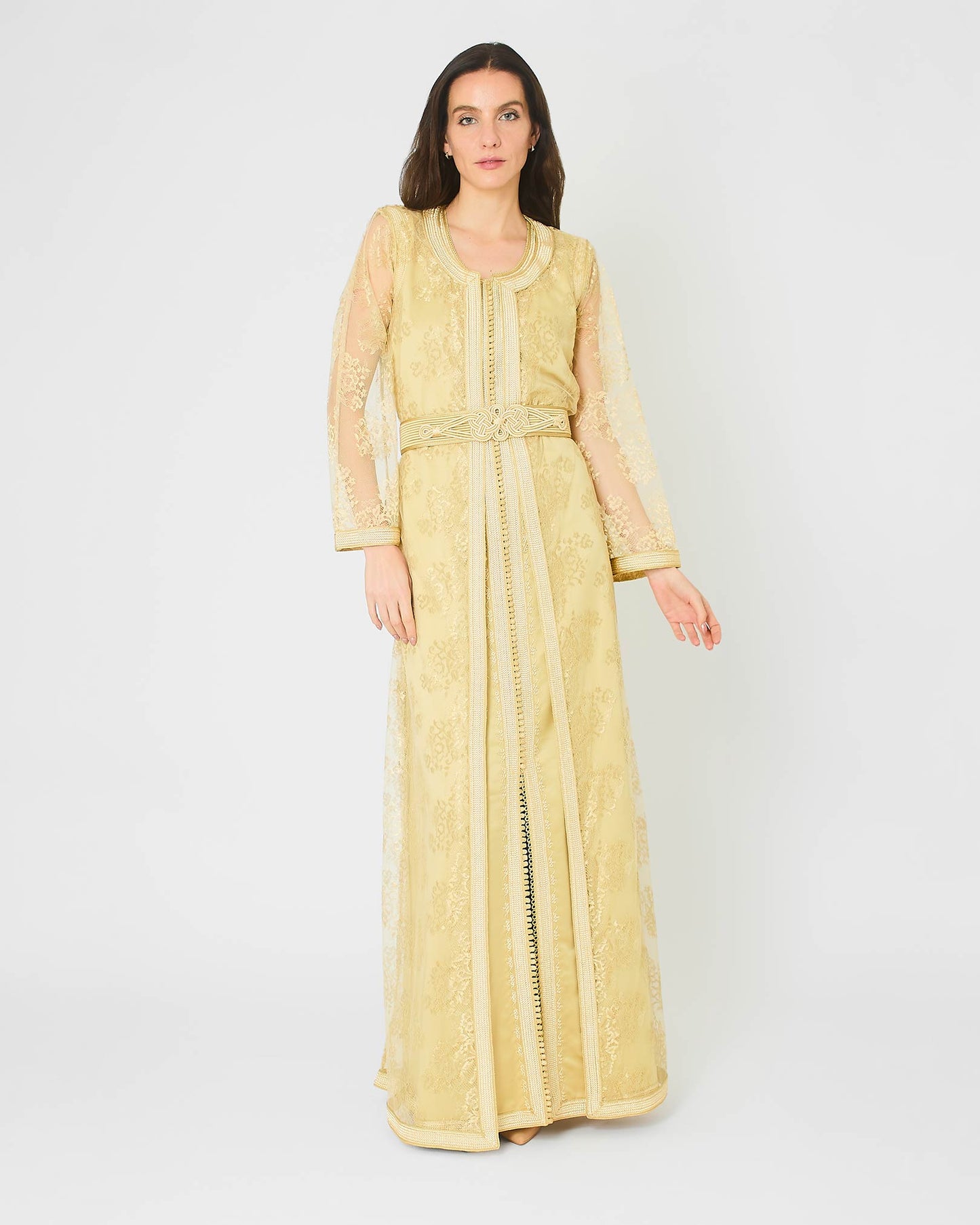 Yarakech - Golden Lace Two-Piece Kaftan