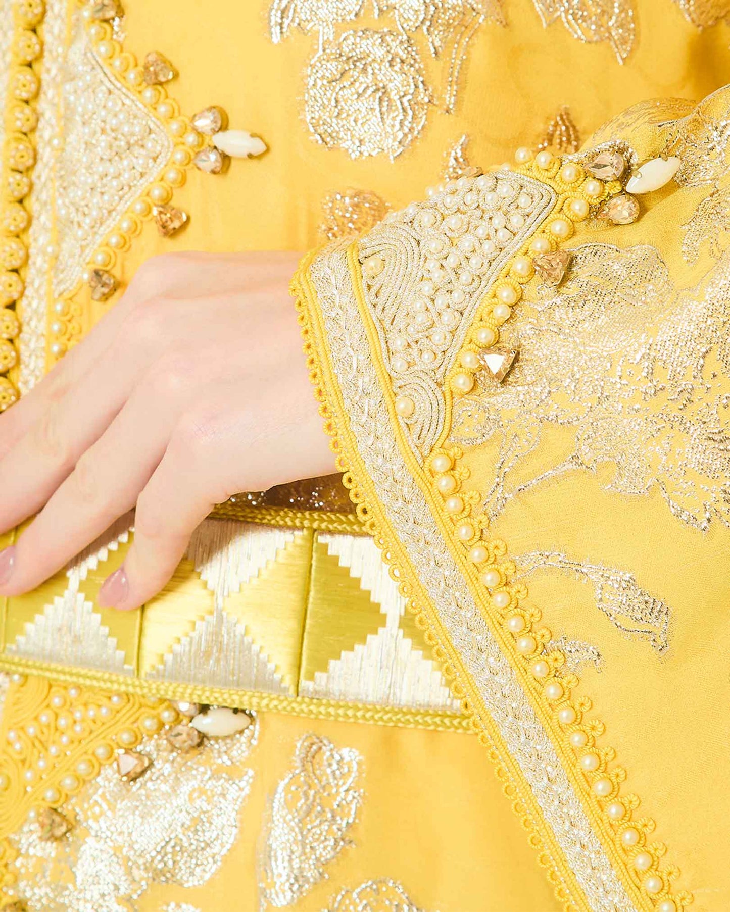 Yarakech - Gold Brocade Two-Piece Kaftan