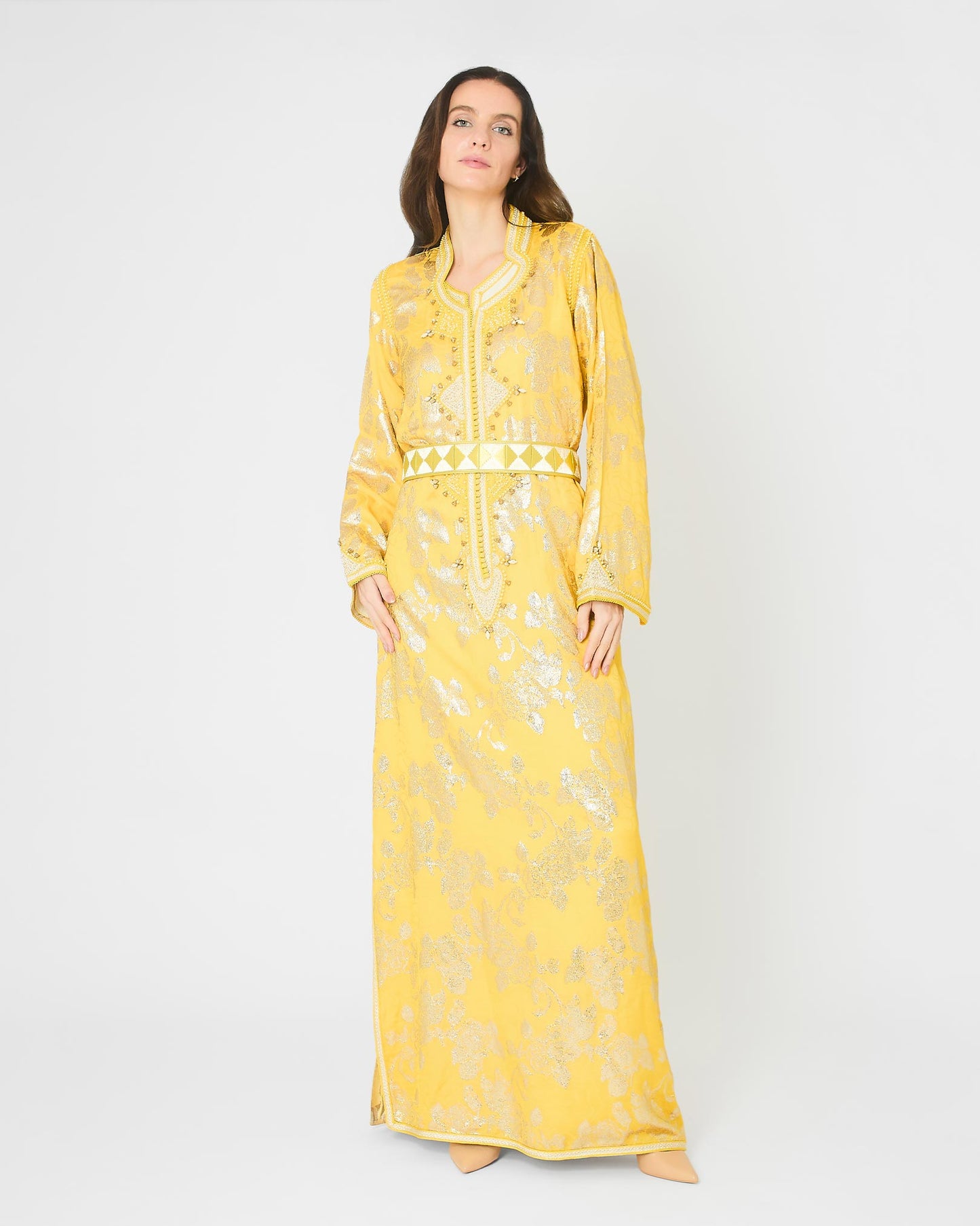 Yarakech - Gold Brocade Two-Piece Kaftan