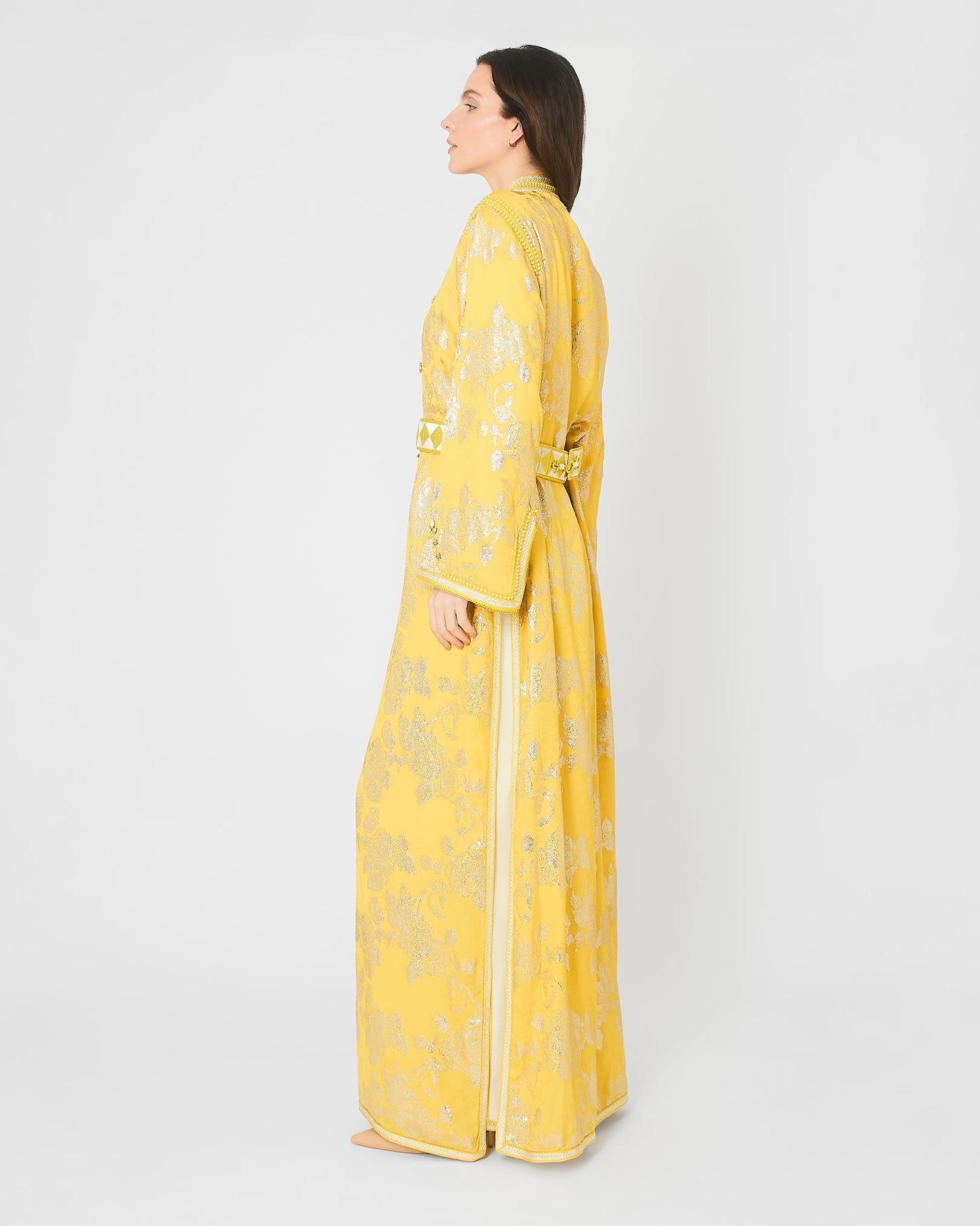 Yarakech - Gold Brocade Two-Piece Kaftan