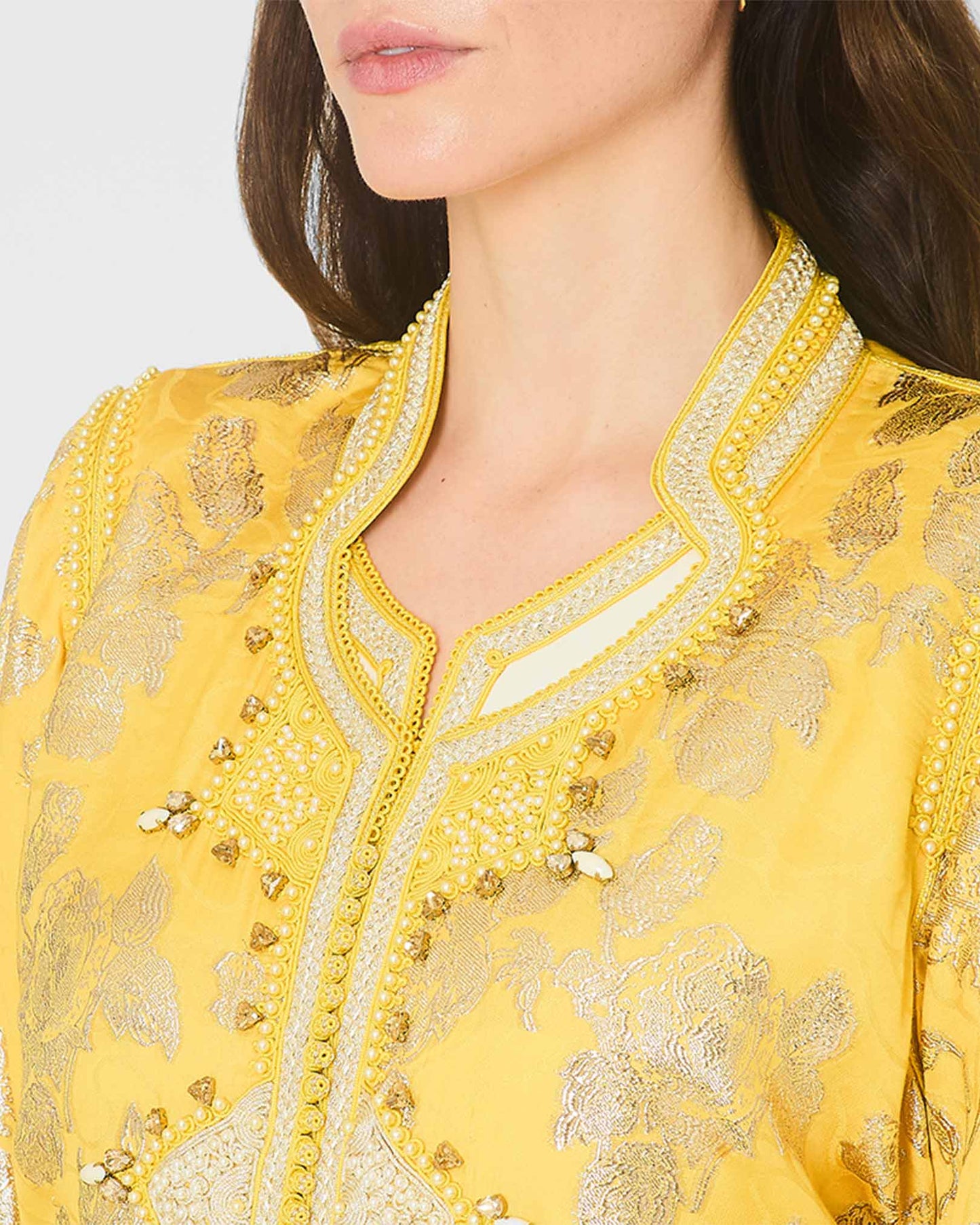 Yarakech - Gold Brocade Two-Piece Kaftan