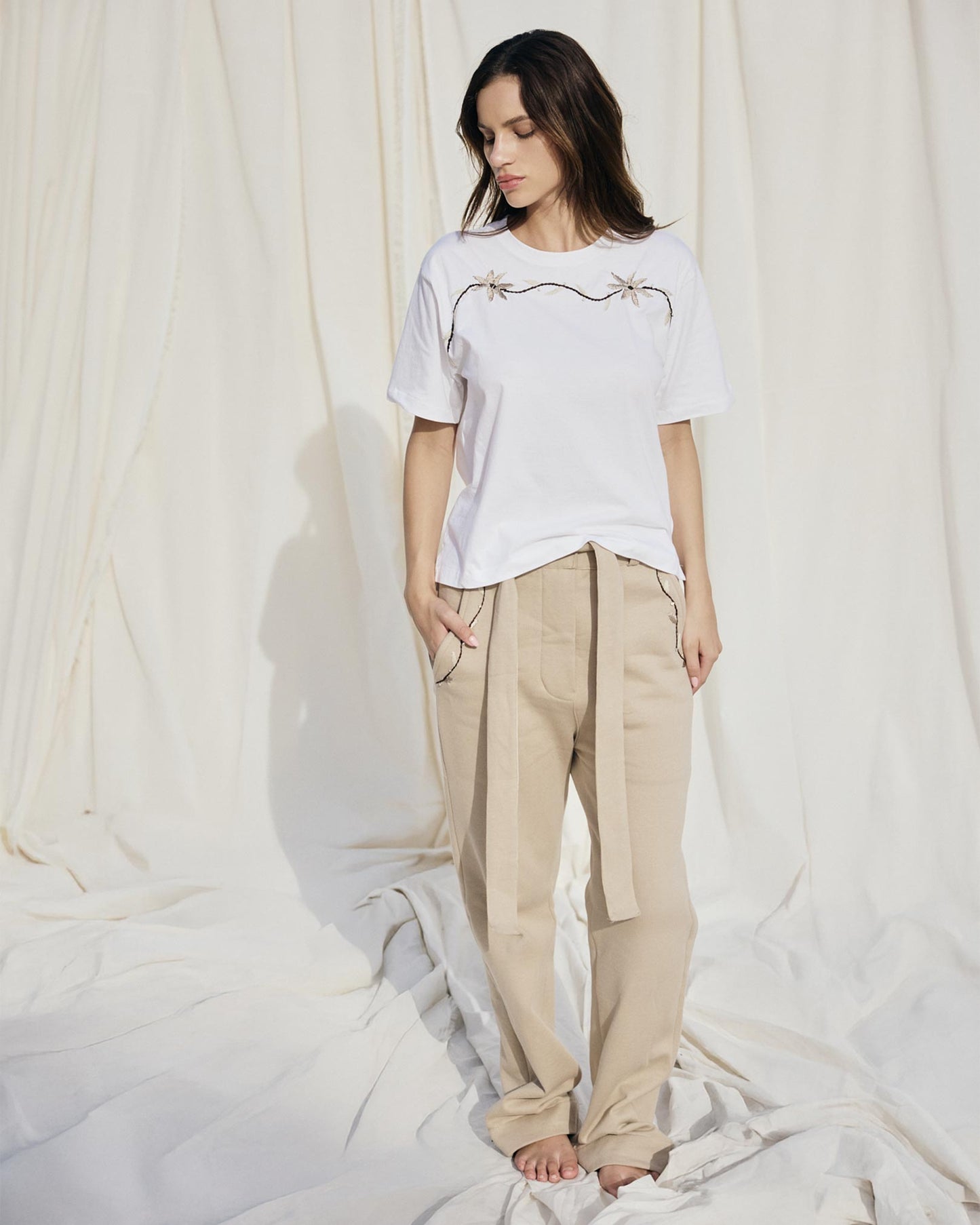 YMZ Cairo - Foglia Beige Pants