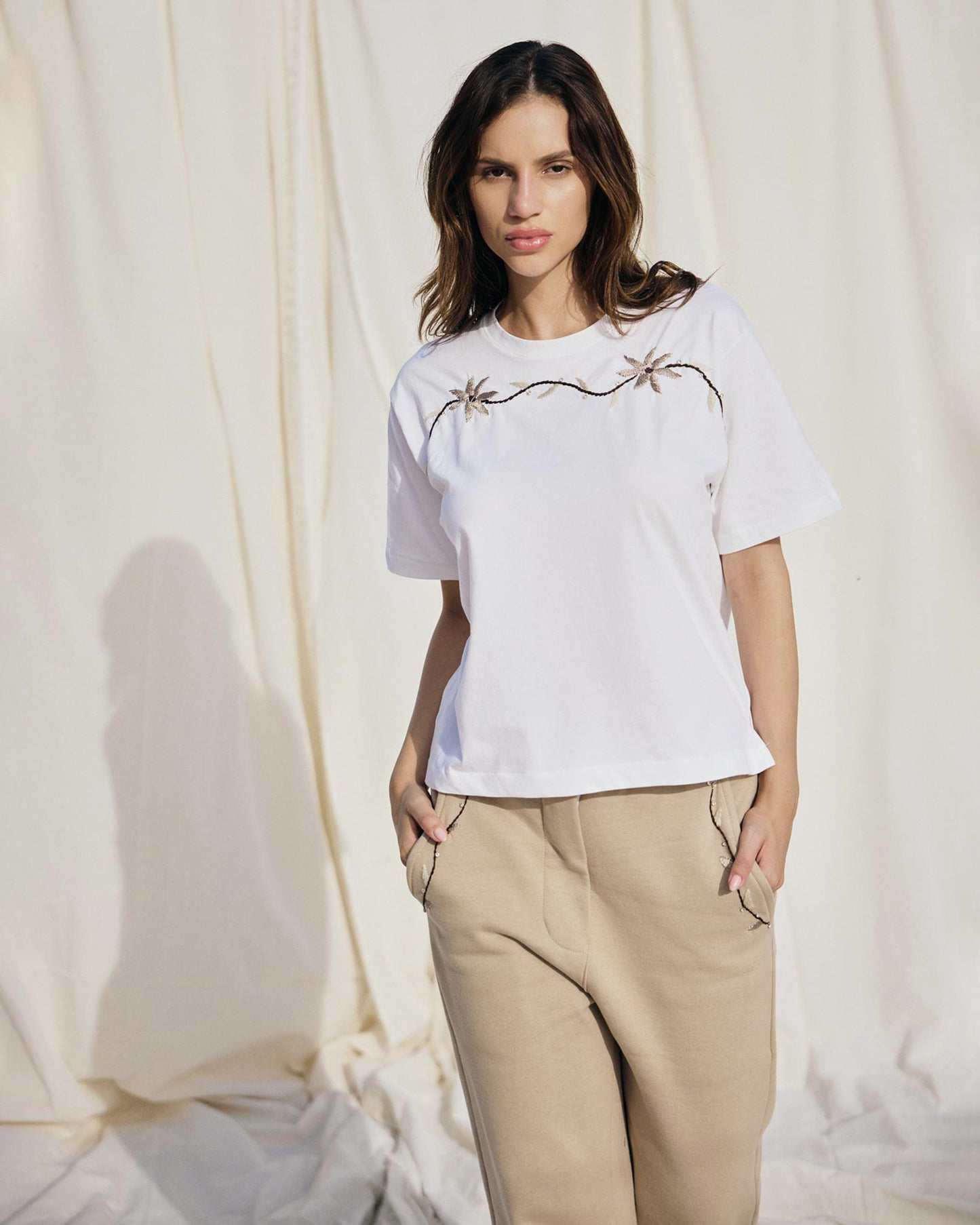 YMZ Cairo - Foglia Beige Pants