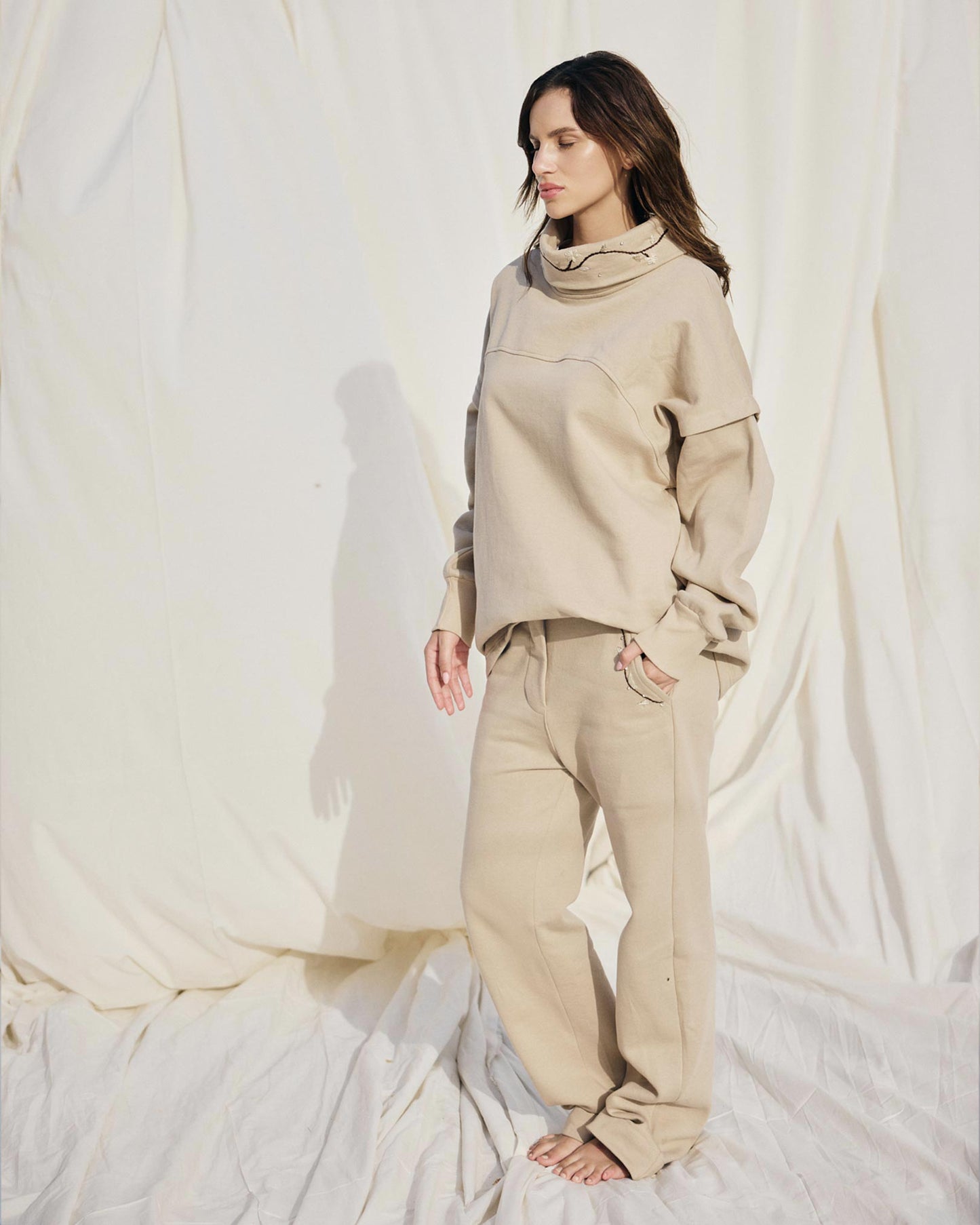 YMZ Cairo - Foglia Beige Pants
