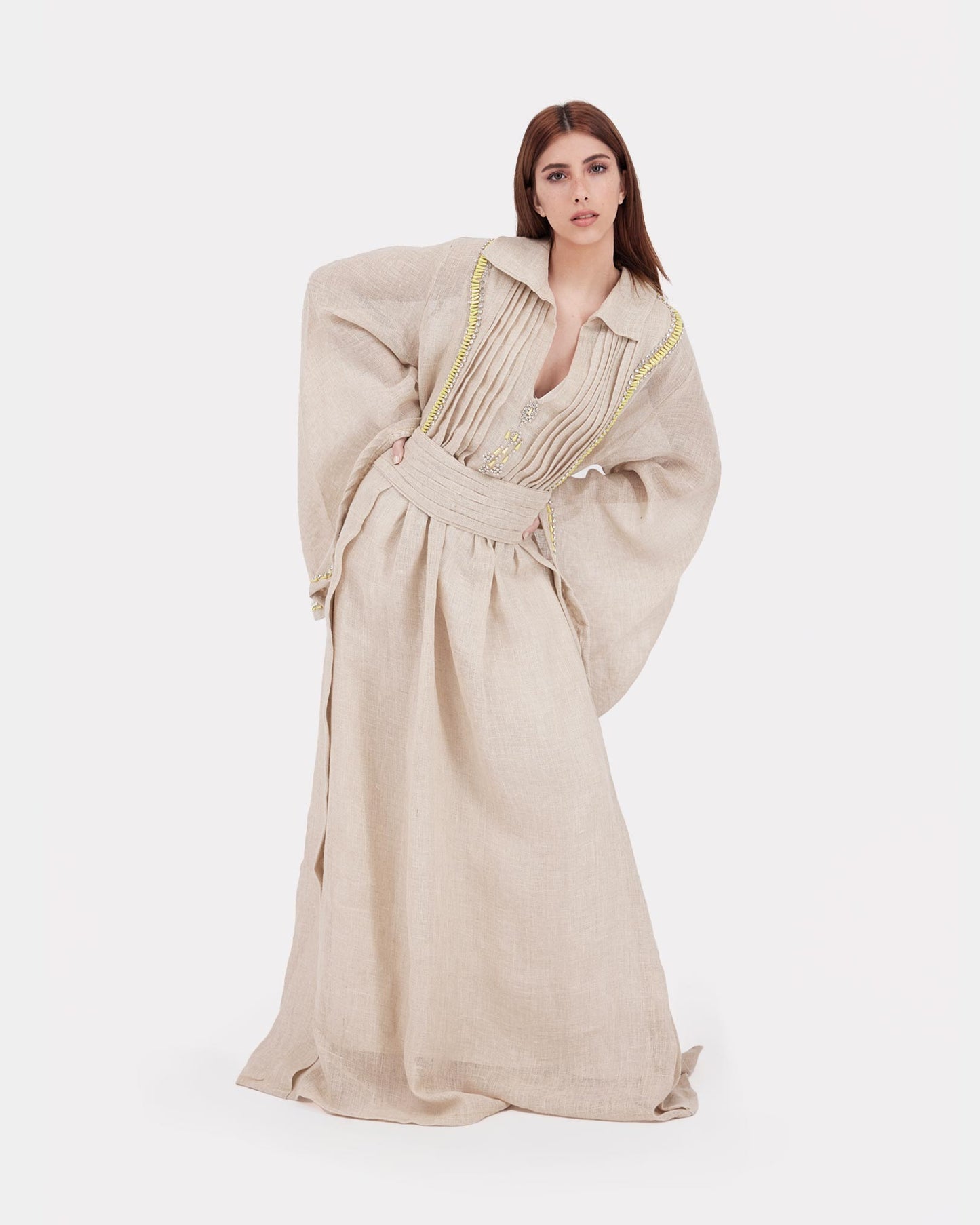 YMZ Cairo - La Raffia Preziosa Belted Dress